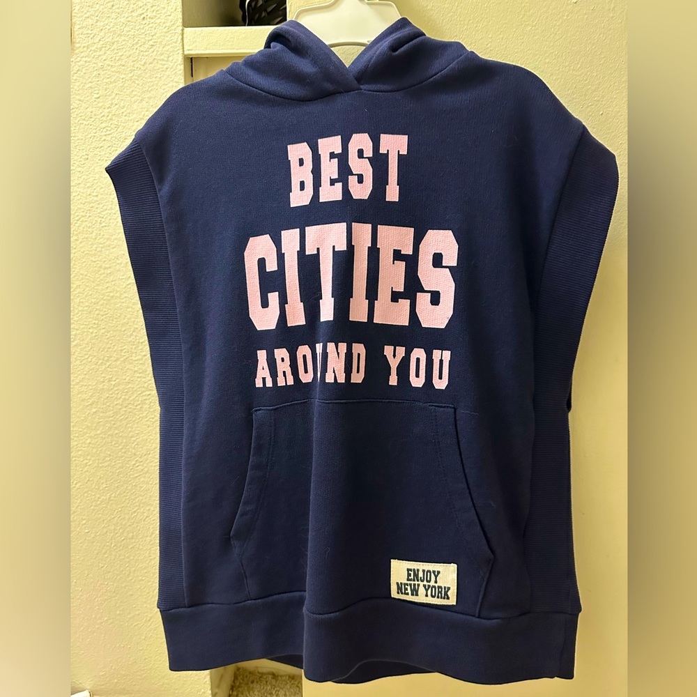 Hoodie vest dark blue for age 11/12 girls. Zara brand. Brand new no tags